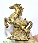 3 5  old Chinese Dynasty Bronze Gilt Fengshui 12 Zodiac Year Animal Horse Statue