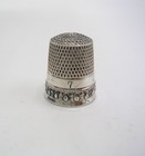 Antique Simons Bro  Sterling Silver Thimble   Egg   Dart Pattern     7