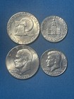 2 Bicentennial Coins - Lot   1 Ike    silver Dollar    And 1 Kennedy Half Dollars -