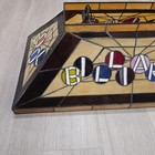 Tiffany Style Stained Glass Billiards Pool Table Lamp 2 Bulb 32  X 16  Rare Htf