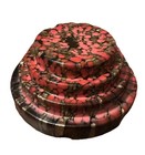 Vintage Mcm Red Gold Swirl Resin Ashtray Lava Style Mid Century Modern 1950s   70s