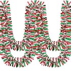 50ft Christmas Tinsel Garland Red Green And White Xmas Tree Red Green White