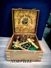 Nautical Solid Brass Sextant With Wooden Box Royal Navy Marine Navigational Gift