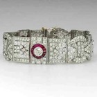 14k White Gold Over Round Cut Lab-created Diamond 15ct Art Deco Tennis Bracelet