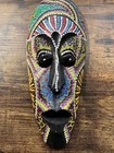 Carved Wood Painted Face Mask Wall Hanging Decor