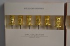 2 Williams Sonoma Owl Collection Cocktail Picks Gold Tone Barware Serving Nib