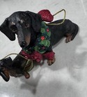 Duchshund Delivery Sworvoski Crystals Dog Figurines Hung Christmas Ornament 2