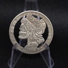 Hand Cut Hobo Coin Dollar Skull Woman Morgan Goth Fantasy Art Hobo Nickel
