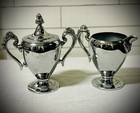 Vintage Chromium Silver-plated 2 Piece Tea Set Cromwell Mfg Corp 