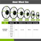 36v 48v 250w Rear Cassette Electric Bike Brushless Motor Wheel Conversion Kit