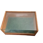 Vintage Wood Glass Store Counter Display Case Shadow Box Slanted Felt Bottom 16 