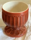 Mccoy Vintage Floraline 429 Pedestal Planter Vase Ribbed Matte Orange 5 5 Inches