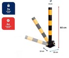 Yellow Car Parking Space Lock Bollard Driveway Security Posts Foldable 600mm