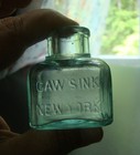 Antique Caw s Ink - New York Four-sided Ink Bottle