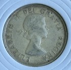 1961 Canada 50 Cents  800 Silver Coin Queen Elizabeth Ii Half Dollar Vf xf Raw