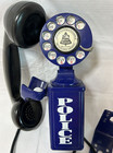 Antique Western Electric Blue Model 211 Enamel Police Dial Telephone Rare 1930 s