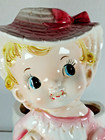 Vintage Relpo Nursery Planter Girl Hand Painted Pink Condition Issues Photos 