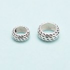 925 Sterling Silver Large Hole Rondelle Spacer Beads Size 3x6mm 3x7 5mm
