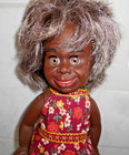 Vintage Matti Black Aboriginal Rubber Doll Eyes Close   Shut  Ht 13 Inch Or 33cm