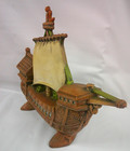 Vtg 1966 Fresolone Ceramic Mold Ship Boat Figurine Statue Hand Painted Pirate
