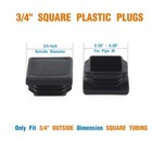 1 Inch Square Plastic Plug  End Caps For Tubing Pipe Od 1  X 1   not Id   Ste   