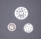 Lot 3     Asstd  16   11-hole Clear Glass Flower Frogs Stem Holders  Vintage - A