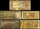 Saudi Arabia Set  Un-currency Money - Colorful Golden Notes