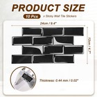 10pcs 9 4 x4 7  Peel And Stick Backsplash Tiles Mable Tile Stickers  Black