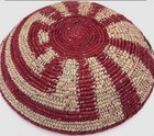 Pima Maze Coil Weave Basket Handmade native Made In Red tan  Black    14 x12 x9 