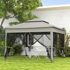 11 x11  Outdoor 2-tier Pop Up Gazebo Portable Party Tent W  Netting  Dark Gray