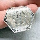 Vintage Webster Sterling Silver Napkin Clip Craftsman Arts   Crafts Monogram D