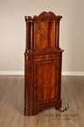 Antique Mahogany Biedermeier Two Piece Corner Cabinet