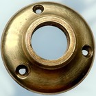 Antique Heavy Cast Brass Art Deco Door Knob Collar Round Plate Restored 2   