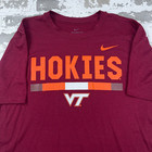 Virginia Tech Hokies Shirt Men Xl Maroon Tee T Nike Dri Fit Performance Training