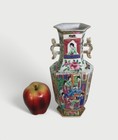 Circa 1840s Chinese Rose Mandarin Porcelain Vase