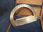 Antique 180 Degree No 3992 Brass Protractor W  Wood Box -soviet Military  