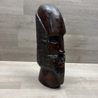 Vtg Hand Carved Wooden Face African Jamaican Beard Island Head 13 5    Tribal