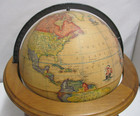 Vintage 1970s Rand Mcnally 12  Terrestrial Globe With Wood Cradle Table Mount