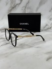 New Chanel Ch0787 Black Acetate   Pearl Square Eyeglasses 100  Authentic