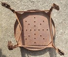 Rare Wwii Industrial Toledo Uhl Rolling Stool Cleated Wheels Jones Mill Ar