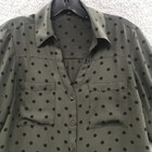 Express Women Long Sleeve Dress Blouse Olive Size Sp