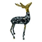 Vintage Solid Brass Buck   Doe Deer Pair Figurines Sculptures Black Green Gold
