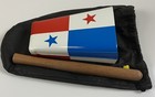 Hand Held Cowbell Painted With Colors Of Panama Flag With Pouch And Beater-hi