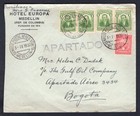 Colombia 1930 Scadta Airmail Cover Medelin To Bogota  Label