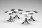 Set Of 4 Antique Walker   Hall Solid Silver Sweetmeat Or Bonbon Dishes   Tazza
