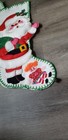 Vtg Bucilla 1868  Completed Felt Christmas Stocking Holiday Santa Stains No Toys