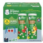 Gerber Organic Cereal Puffs Variety Pack  Peach And Strawberry  1 48oz 6pack