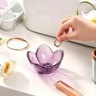 Purple Flower Jewelry Dish Glass Ring Holder Tray