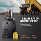 Hydraulic Pump 15 Quart Dc 12v Dump Trailer Pump Power Unit Pack Double Acting