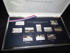 Franklin Mint 1980 Us Olympic 10 Stamp Collection Sterling Silver 115  Grams Coa